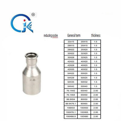 Phụ kiện báo chí bằng thép không gỉ thân thiện với môi trường DN22 Lắp ống ổ cắm