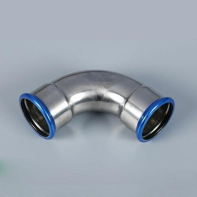 Khuỷu tay 90 độ bằng thép không gỉ 304, Phụ kiện máy ép 1.6MPa DN15 SS