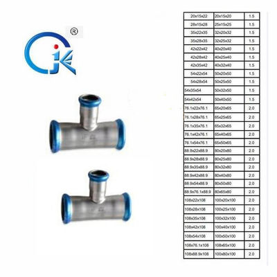 Giảm tee Phụ Kiện Inox Đánh Bóng DN15 - DN108 Màu Trắng Niken