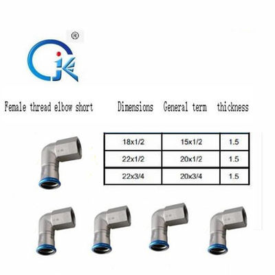 Phụ kiện nén đẩy vừa vặn SS304 SS304L V Profile Nam Female Threaded Connector