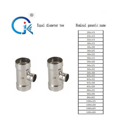 Phụ kiện đường ống nước bằng thép không gỉ DN20-N100 Tee M LOẠI Phụ kiện báo chí